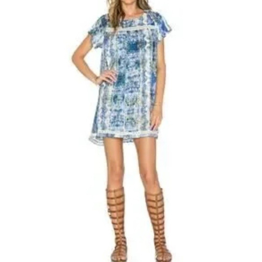 Tularosa Aurora‎ Blue Multi Mini Dress – Size Small